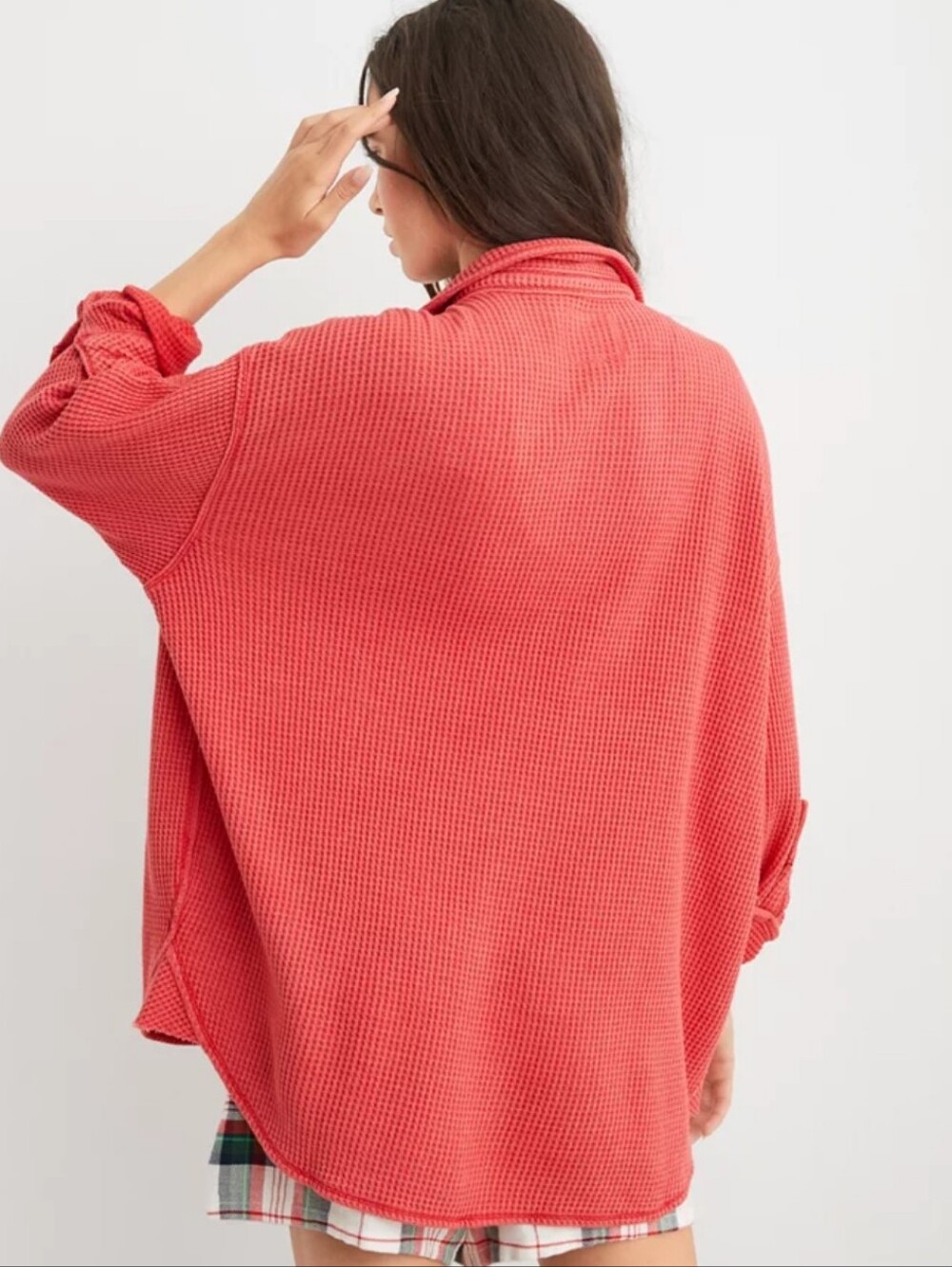 Aerie LumberJane Thermal Oversized Shirt Size Medium - Picture 5 of 10